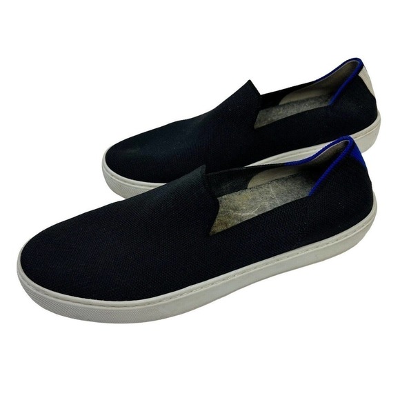 Rothy's Navy Blue Tree Lounge Knit Slip On Sneakers Size 10 Loafers - Picture 2 of 9